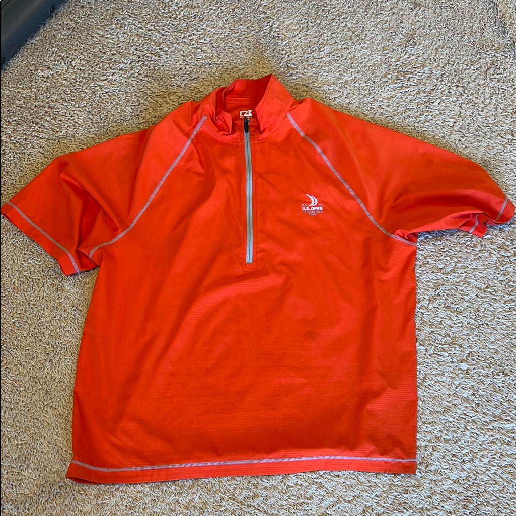 Orange HalfZip Us Open Golf Shirt